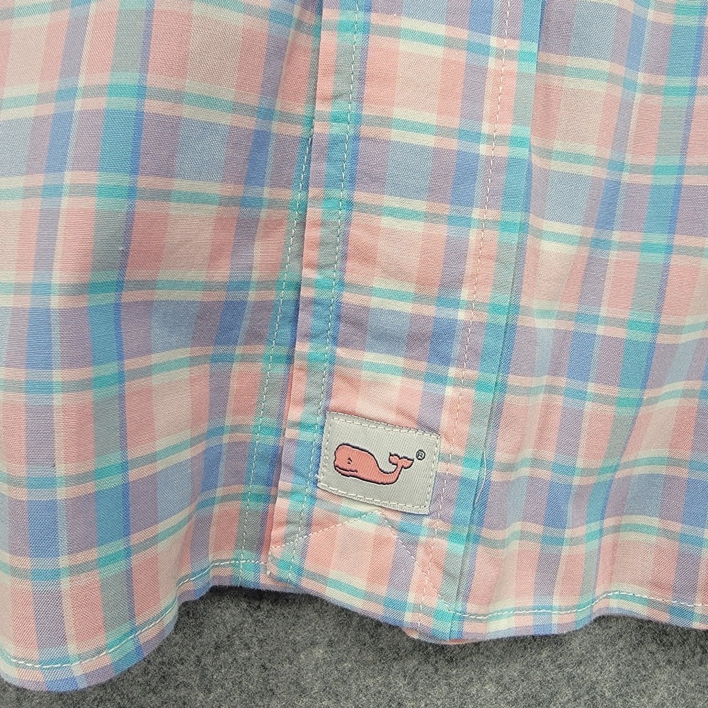 Vineyard Vines Murray Shirt Mens Large Pink Blue Check Button Down Long Sleeve - Picture 14 of 15
